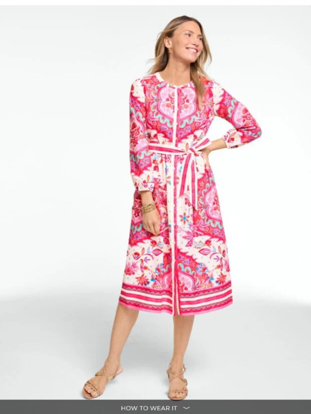 NWT Talbot Dress Long Sleeves With Tie Waist